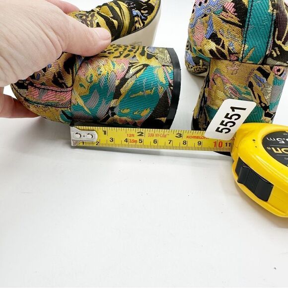 ASOS Simone Floral Satin Fabric Block Heels In Jacquard Sz 5 - Picture 11 of 11